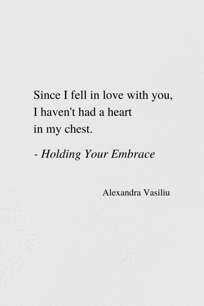 Falling In Love - Poem by Alexandra Vasiliu, Bestselling author of HEALING WORDS, BE MY MOON, BLOOMING, and PLANT HOPE