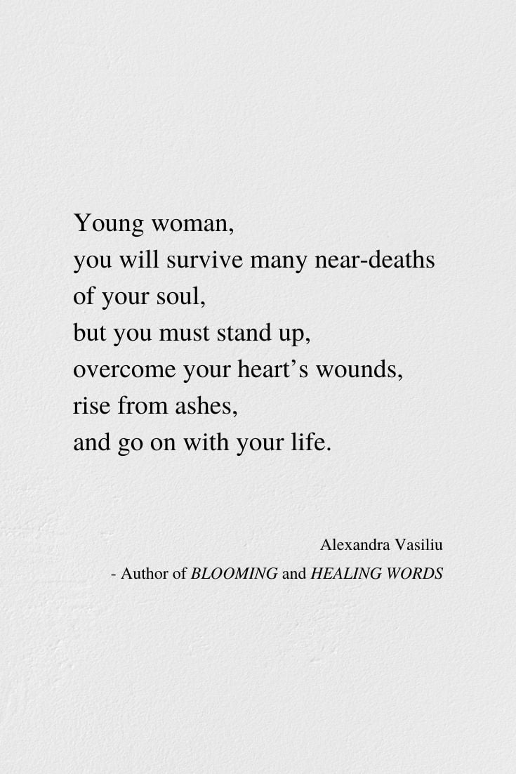 Rise From Ashes - Inspirational Poem by Alexandra Vasiliu, Author of Blooming and Healing Words