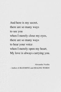 Poem by Alexandra Vasiliu, Author of BLOOMING and HEALING WORDS
