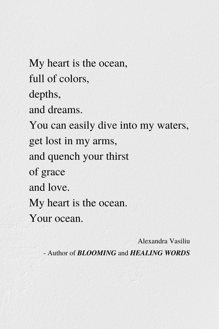 My Heart Is The Ocean  Alexandra Vasiliu - Bestselling author of Healing  Words